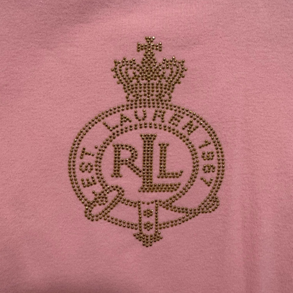 Ralph Lauren Pink Gold Bling Y2K T-shirt - Picture 3 of 4